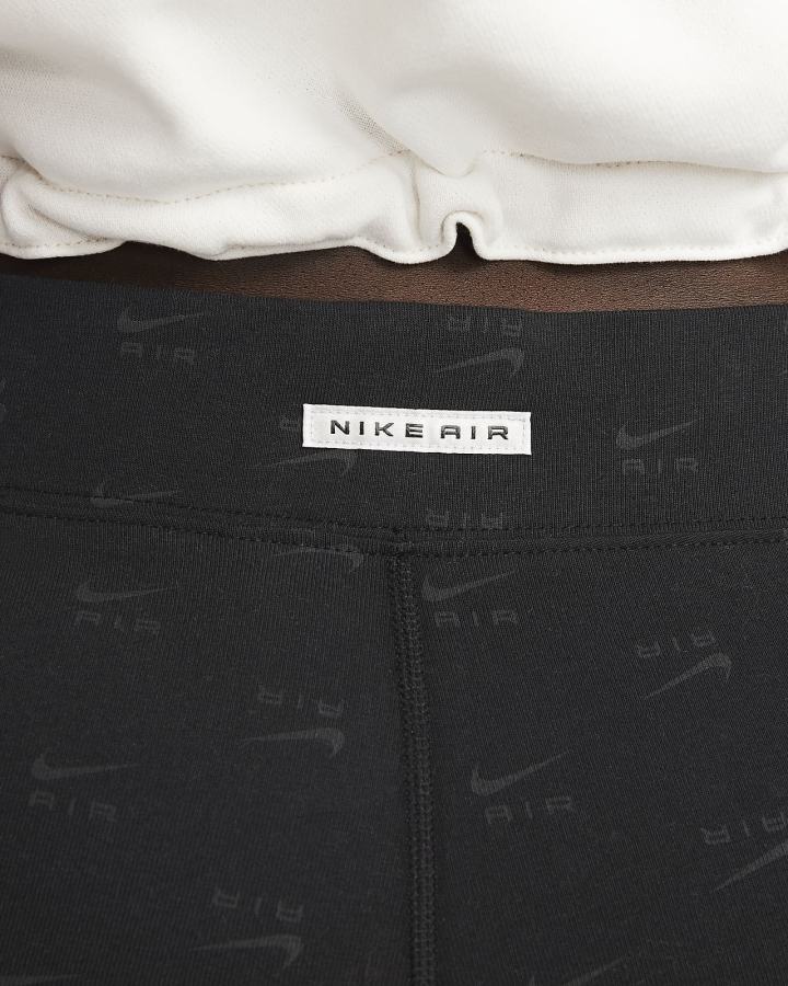 Pantalones Cortos Nike Air High-Waisted Bike (Plus Size) Mujer Negras Blancas | EJSIB-0961