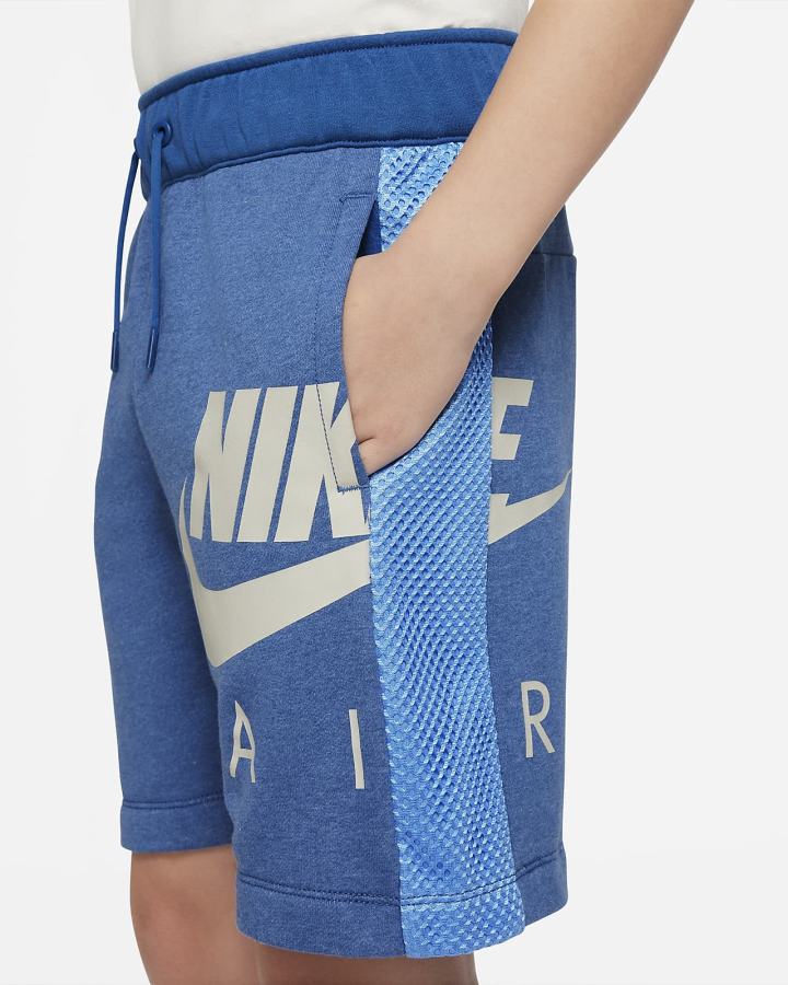 Pantalones Cortos Nike Air Kids French Terry Niño Azules Oscuro Beige Claro | AHOJP-0123