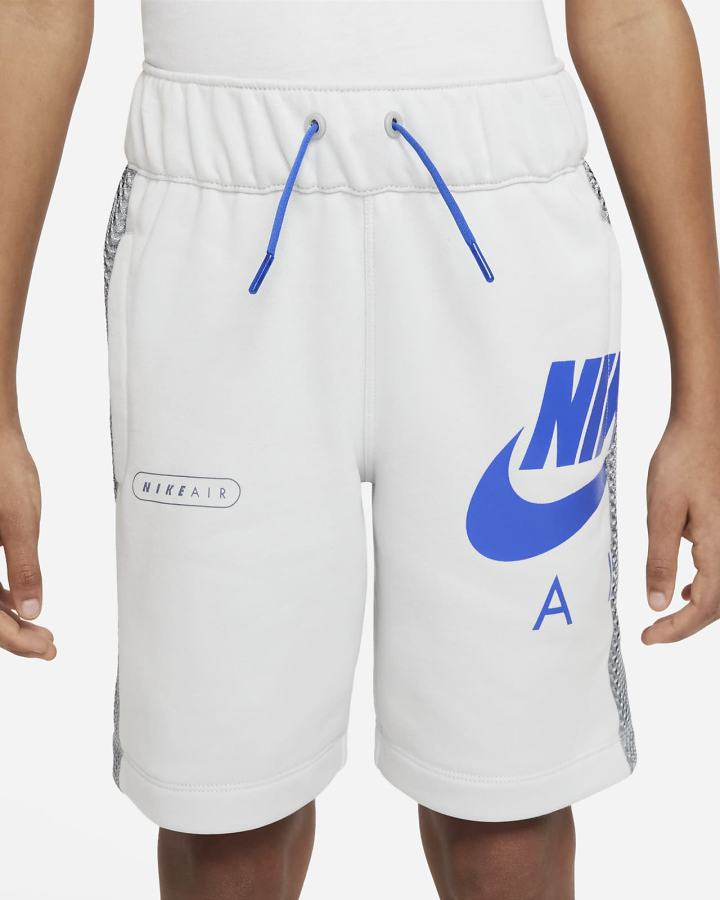 Pantalones Cortos Nike Air Kids French Terry Niño Gris Azul Real | CULSK-9480