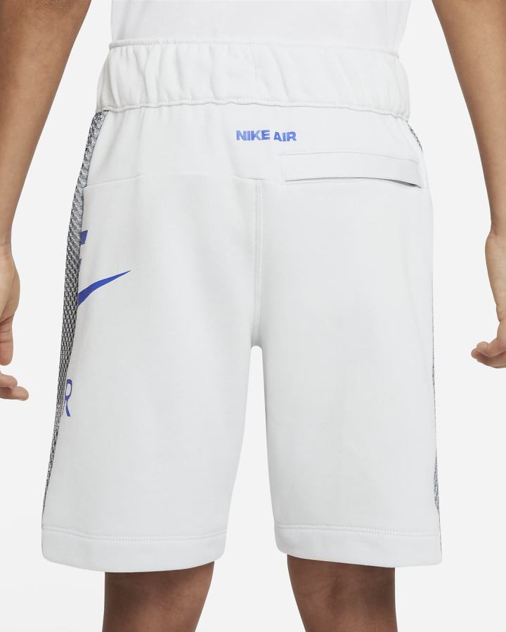 Pantalones Cortos Nike Air Kids French Terry Niño Gris Azul Real | CULSK-9480
