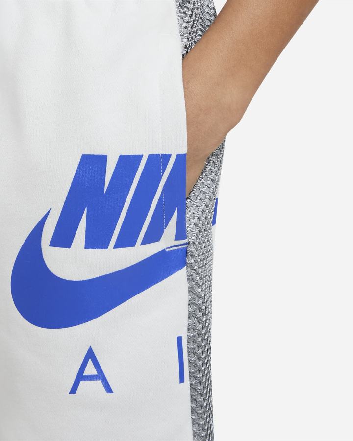 Pantalones Cortos Nike Air Kids French Terry Niño Gris Azul Real | CULSK-9480