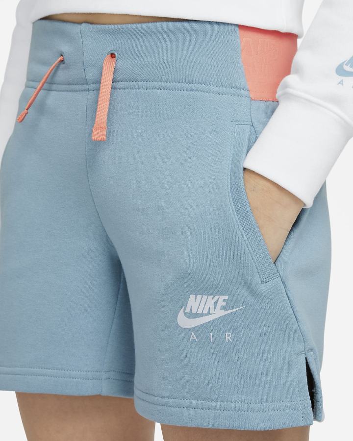 Pantalones Cortos Nike Air Kids French Terry Niña Azules Rojas Gris | DVAHT-9148
