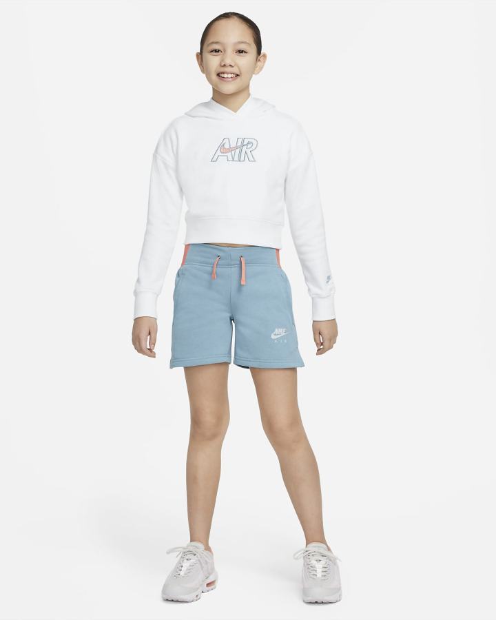 Pantalones Cortos Nike Air Kids French Terry Niña Azules Rojas Gris | DVAHT-9148