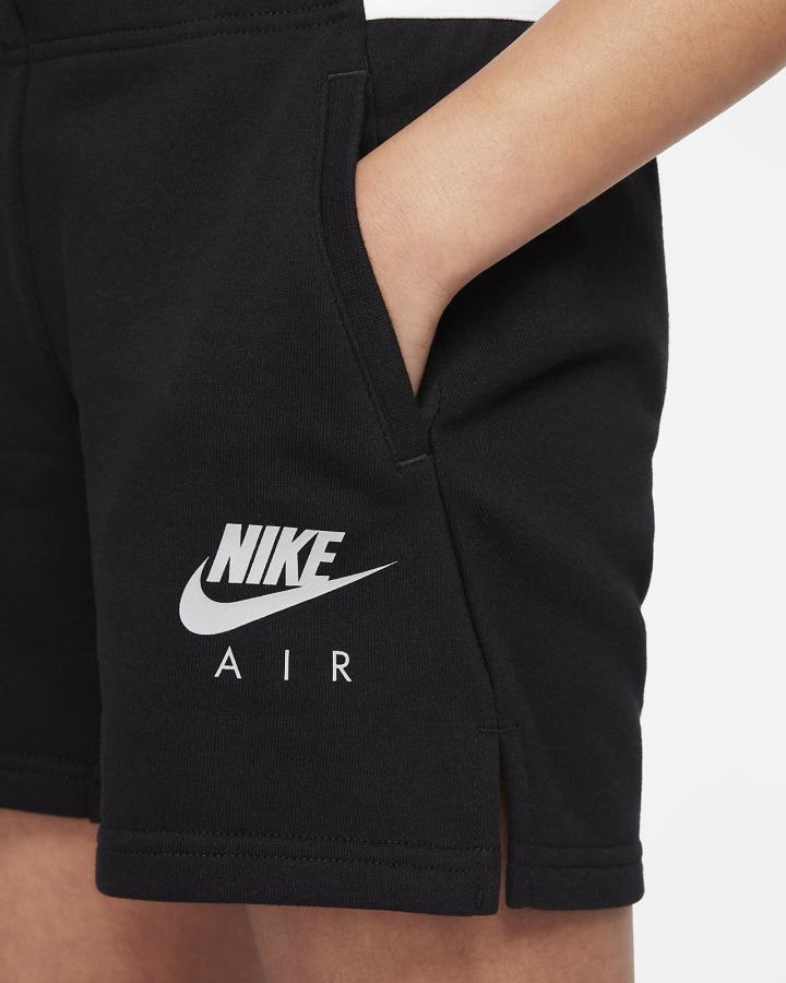 Pantalones Cortos Nike Air Kids French Terry Niña Negras Blancas Gris Claro | JYQHO-0152