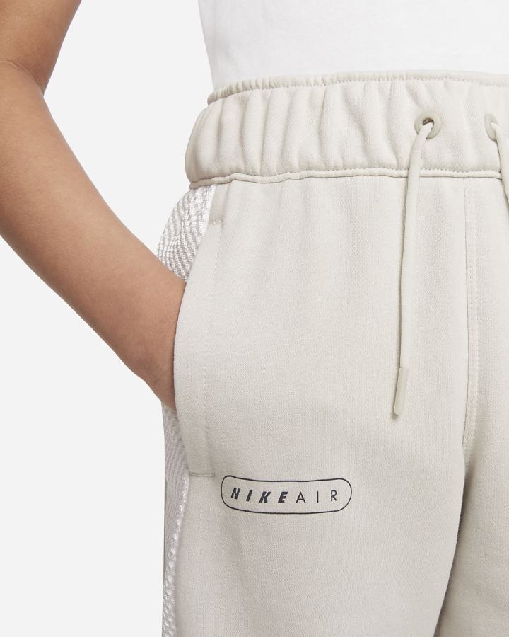 Pantalones Cortos Nike Air Kids French Terry Niño Beige Claro Blancas Verde Menta | LOUNC-4256