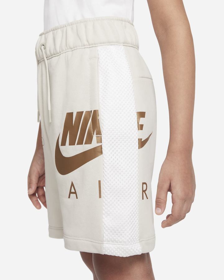 Pantalones Cortos Nike Air Kids French Terry Niño Beige Claro Blancas Verde Menta | LOUNC-4256