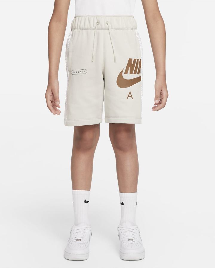 Pantalones Cortos Nike Air Kids French Terry Niño Beige Claro Blancas Verde Menta | LOUNC-4256