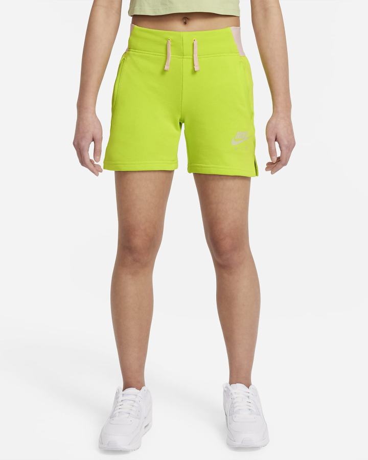 Pantalones Cortos Nike Air Kids French Terry Niña Verde Verde Oliva | SVLIB-4367
