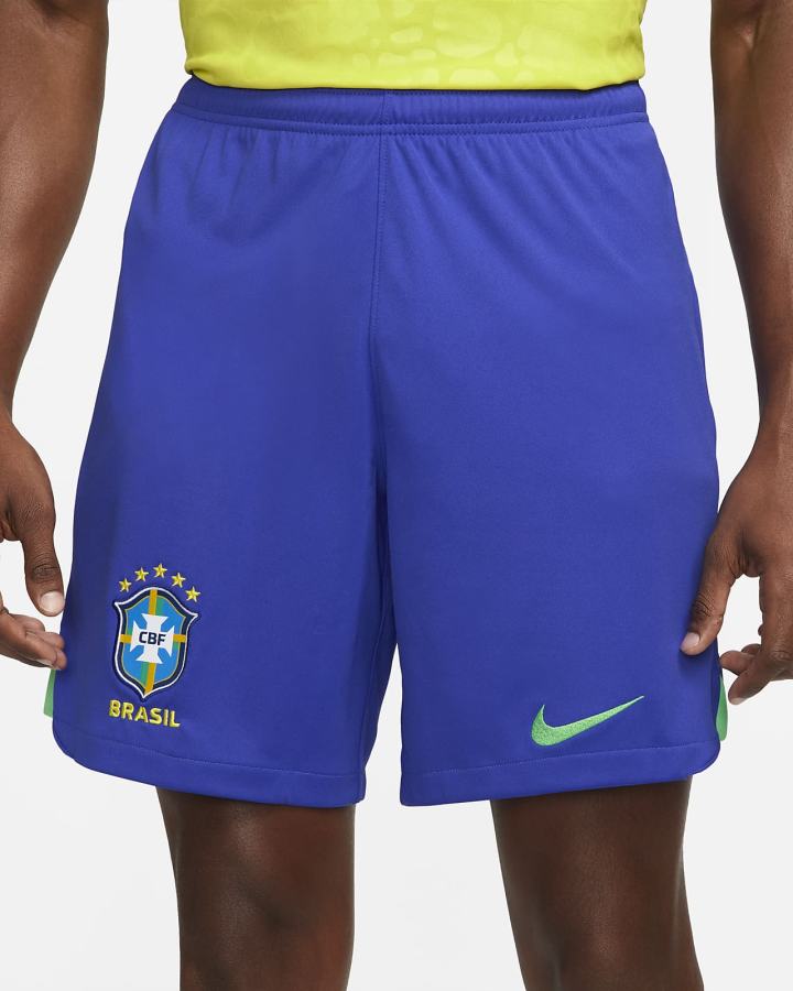 Pantalones Cortos Nike Brazil 2022/23 Stadium Home Dri-FIT Soccer Hombre Azules Verde | BFIJA-7204