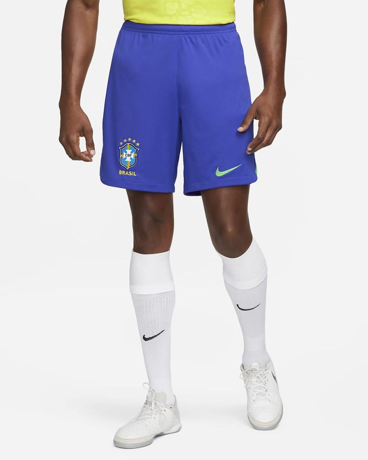 Pantalones Cortos Nike Brazil 2022/23 Stadium Home Dri-FIT Soccer Hombre Azules Verde | BFIJA-7204