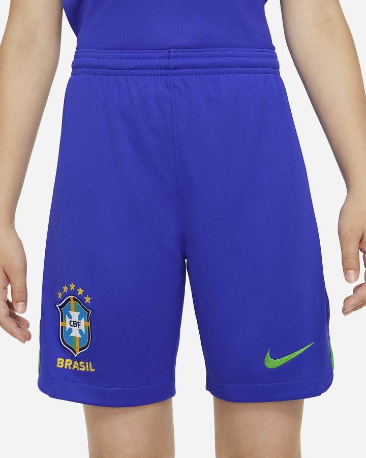 Pantalones Cortos Nike Brazil 2022/23 Stadium Home Kids Dri-FIT Soccer Niño Azules Verde | RIOKG-7820