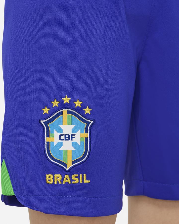 Pantalones Cortos Nike Brazil 2022/23 Stadium Home Kids Dri-FIT Soccer Niño Azules Verde | RIOKG-7820