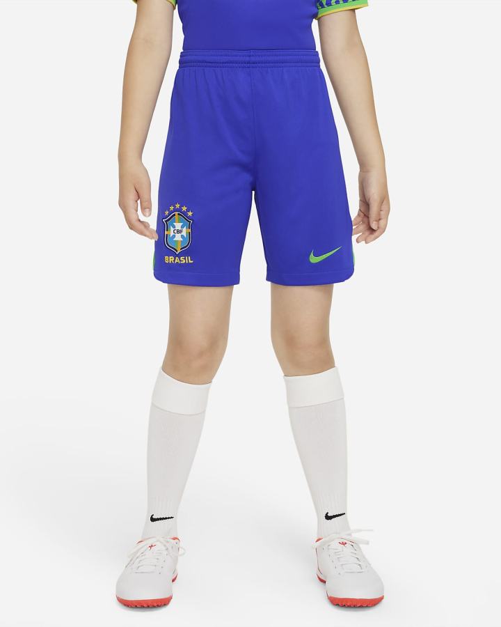 Pantalones Cortos Nike Brazil 2022/23 Stadium Home Kids Dri-FIT Soccer Niño Azules Verde | RIOKG-7820