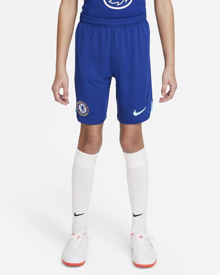 Pantalones Cortos Nike Chelsea FC 2022/23 Stadium Home/Away Kids Dri-FIT Soccer Niño Azules Blancas | HFAIM-8241