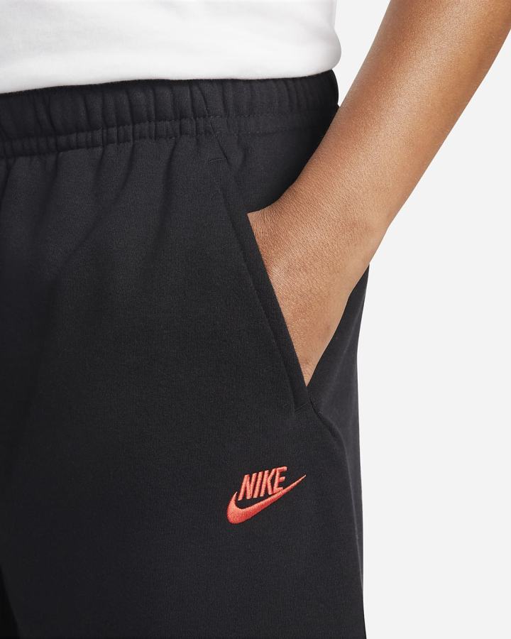 Pantalones Cortos Nike Club Fleece Estampadas Hombre Negras Rojas Claro | SHGER-5314