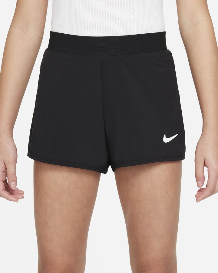 Pantalones Cortos Nike Court Dri-FIT Victory Kids Tennis Niña Negras Blancas | HOMZS-9135