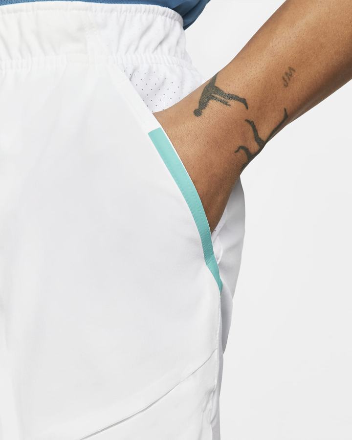 Pantalones Cortos Nike Court Slam Tennis Hombre Blancas Turquesa Negras | WLEPC-3581