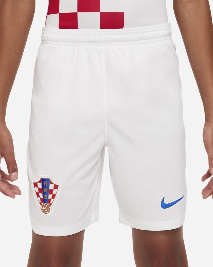 Pantalones Cortos Nike Croatia 2022/23 Stadium Home Kids Dri-FIT Soccer Niño Blancas Azules | SRAKG-8021