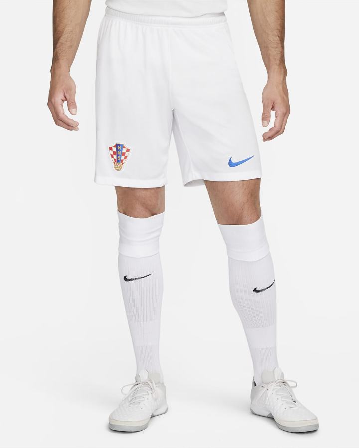 Pantalones Cortos Nike Croatia 2022/23 Stadium Home Dri-FIT Soccer Hombre Blancas Azules | ZLRGK-4019