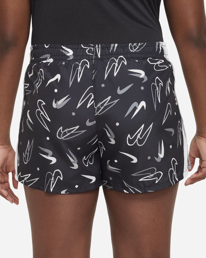 Pantalones Cortos Nike Dri-FIT 10K2 Kids Running Niña Negras Blancas Gris Claro | JTKOC-3845
