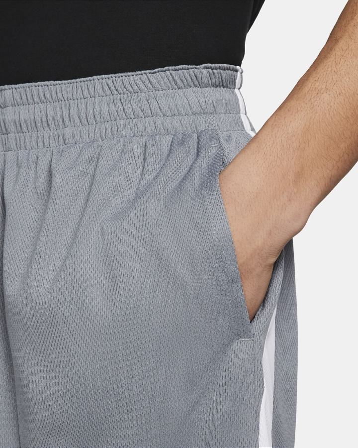 Pantalones Cortos Nike Dri-FIT Basketball Hombre Gris Negras Blancas | NXDFJ-2485