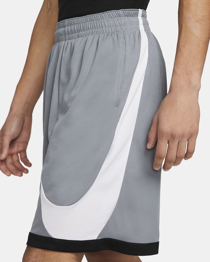 Pantalones Cortos Nike Dri-FIT Basketball Hombre Gris Negras Blancas | NXDFJ-2485