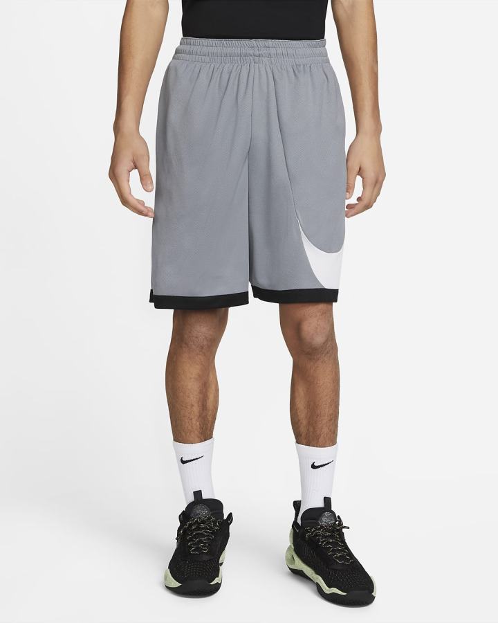Pantalones Cortos Nike Dri-FIT Basketball Hombre Gris Negras Blancas | NXDFJ-2485
