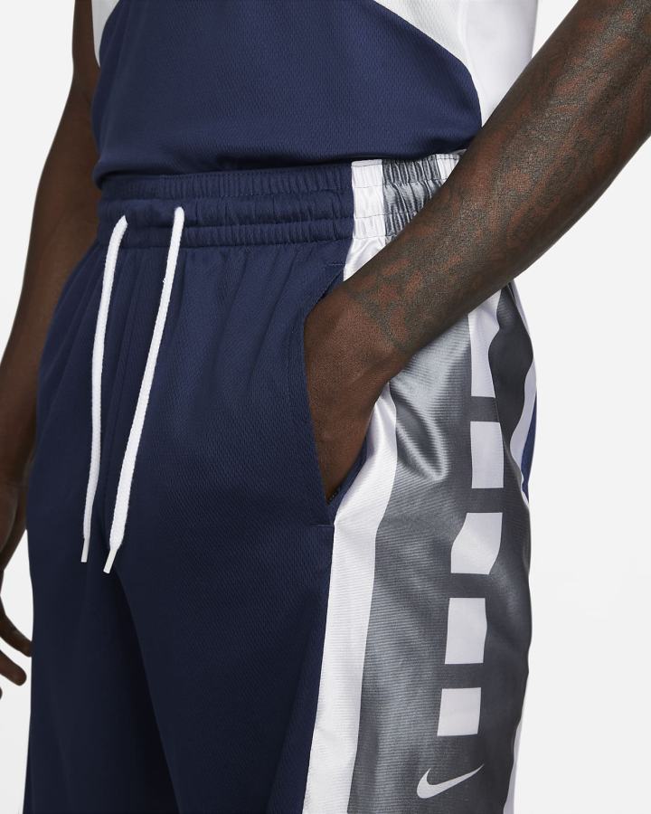 Pantalones Cortos Nike Dri-FIT Elite Basketball Hombre Azul Marino Blancas | APJDC-4758