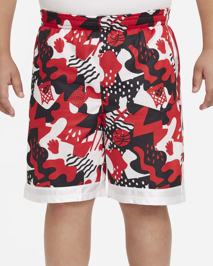 Pantalones Cortos Nike Dri-FIT Elite Kids Basketball (Extended Size) Niño Rojas Blancas Negras | VNAJF-9765