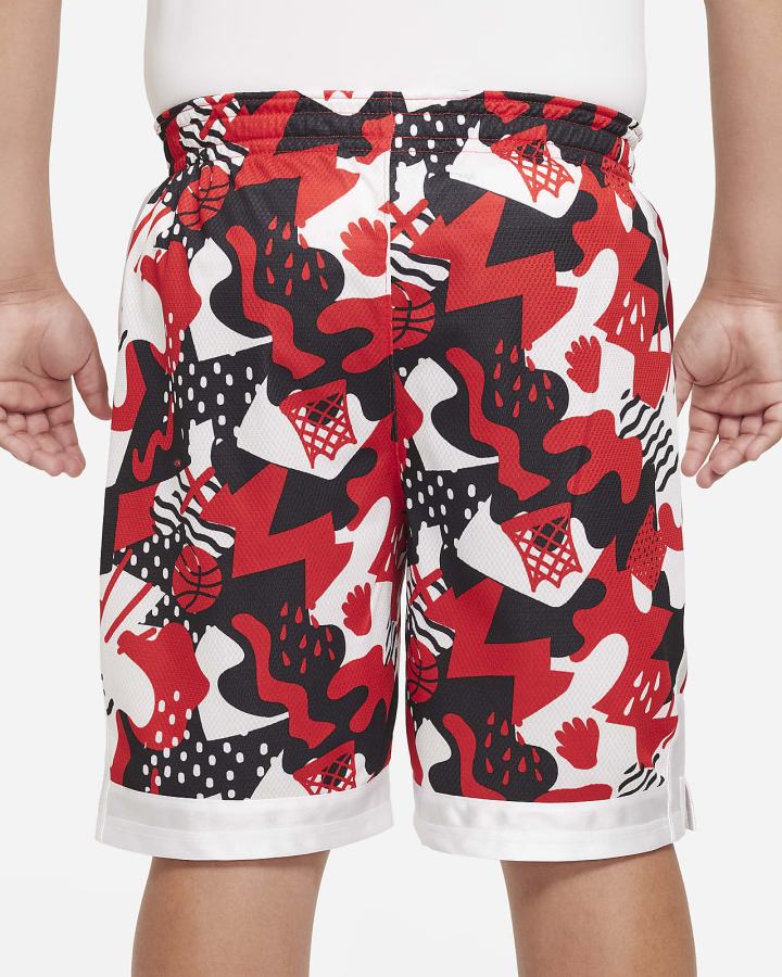 Pantalones Cortos Nike Dri-FIT Elite Kids Basketball (Extended Size) Niño Rojas Blancas Negras | VNAJF-9765