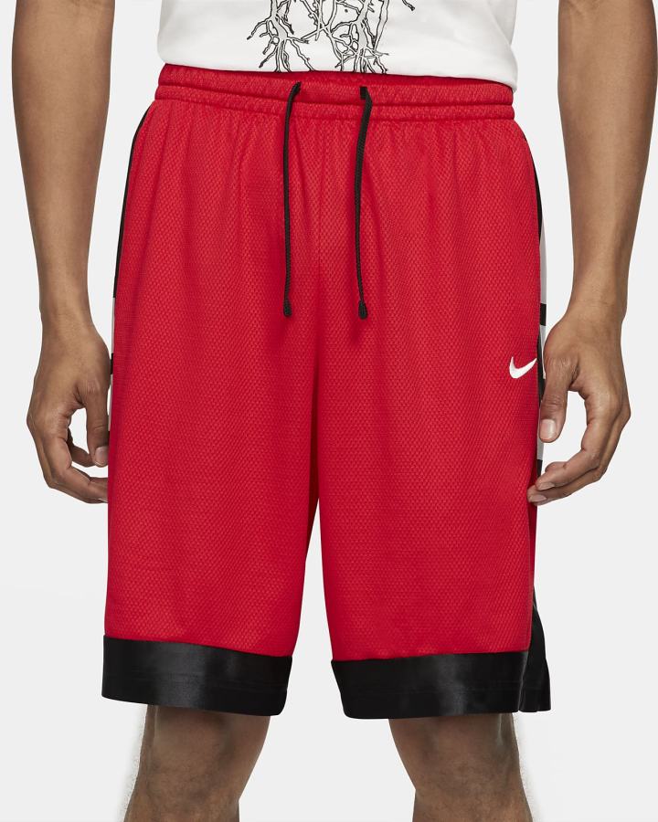 Pantalones Cortos Nike Dri-FIT Elite Stripe Basketball Hombre Rojas Negras Blancas | XIPNV-0463