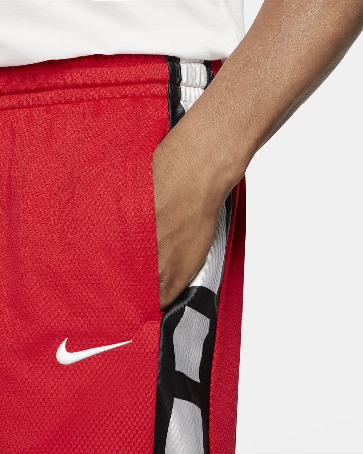 Pantalones Cortos Nike Dri-FIT Elite Stripe Basketball Hombre Rojas Negras Blancas | XIPNV-0463