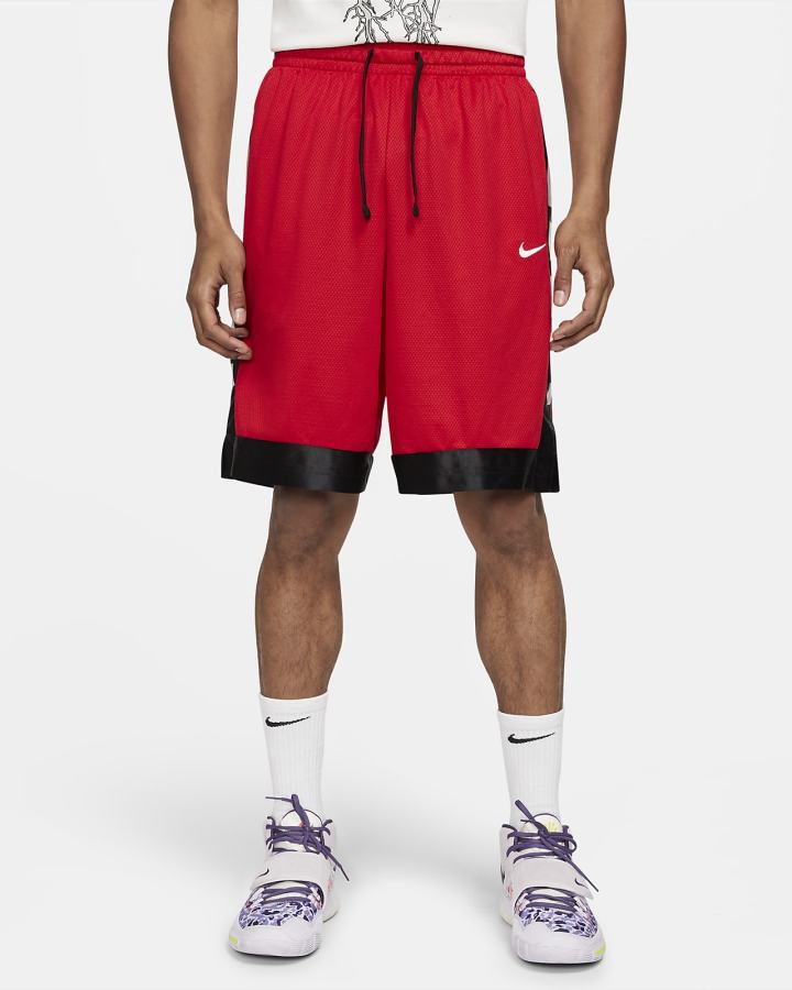Pantalones Cortos Nike Dri-FIT Elite Stripe Basketball Hombre Rojas Negras Blancas | XIPNV-0463