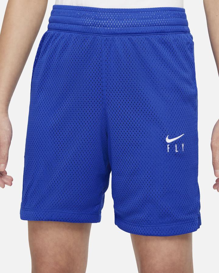 Pantalones Cortos Nike Dri-FIT Fly Essentials Kids Training (Extended Size) Niña Azul Real Blancas | AQHVJ-1538