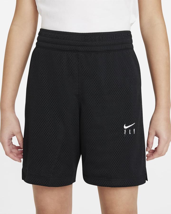 Pantalones Cortos Nike Dri-FIT Fly Essentials Kids Training (Extended Size) Niña Negras Blancas | EJHDB-4065