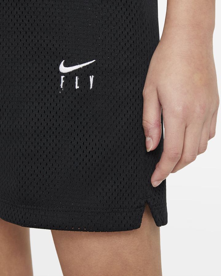 Pantalones Cortos Nike Dri-FIT Fly Essentials Kids Training (Extended Size) Niña Negras Blancas | EJHDB-4065