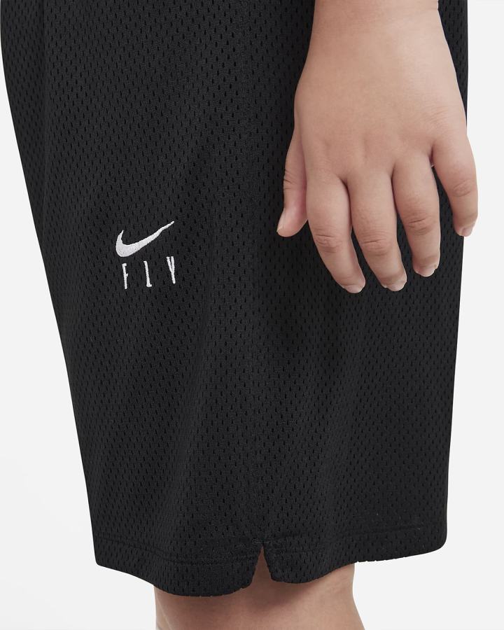 Pantalones Cortos Nike Dri-FIT Fly Essentials Kids Training (Extended Size) Niña Negras Blancas | KFGEB-7520