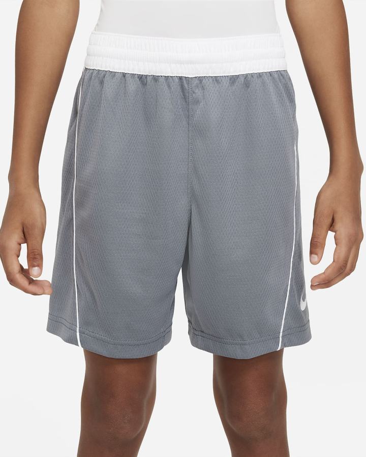 Pantalones Cortos Nike Dri-FIT Kids Basketball Niño Gris Blancas | NZMVB-2398