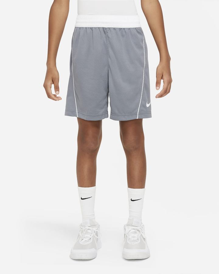 Pantalones Cortos Nike Dri-FIT Kids Basketball Niño Gris Blancas | NZMVB-2398