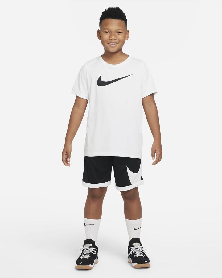 Pantalones Cortos Nike Dri-FIT Kids Basketball Niño Negras Blancas | UPBXI-7834