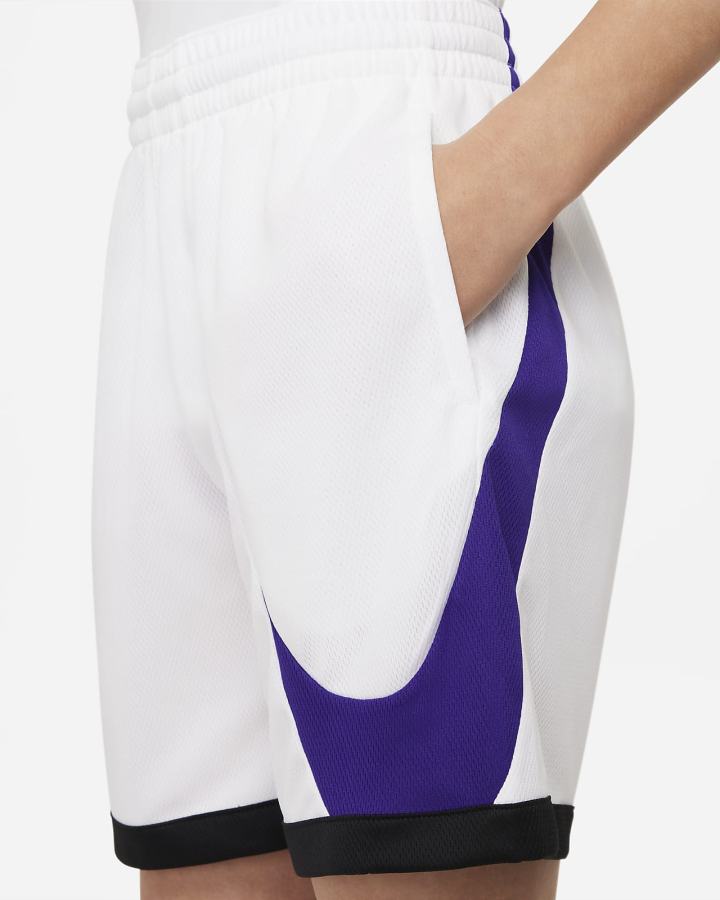 Pantalones Cortos Nike Dri-FIT Kids Basketball Niño Blancas Negras Moradas | XROTI-5086