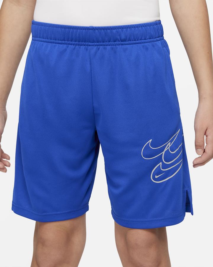 Pantalones Cortos Nike Dri-FIT Kids Training Niño Azul Real Gris Claro | KSMVQ-3964