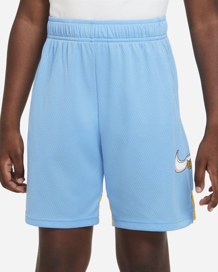 Pantalones Cortos Nike Dri-FIT Kids Training Niño Amarillo Azules Blancas | MZTKR-2350