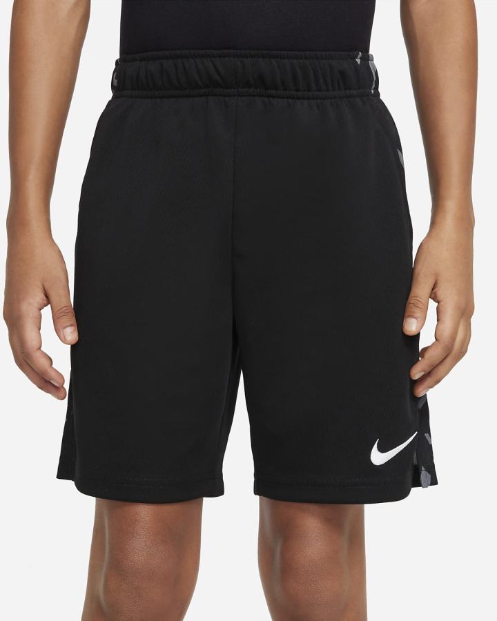 Pantalones Cortos Nike Dri-FIT Kids Training Niño Negras Blancas | QAXSI-0231
