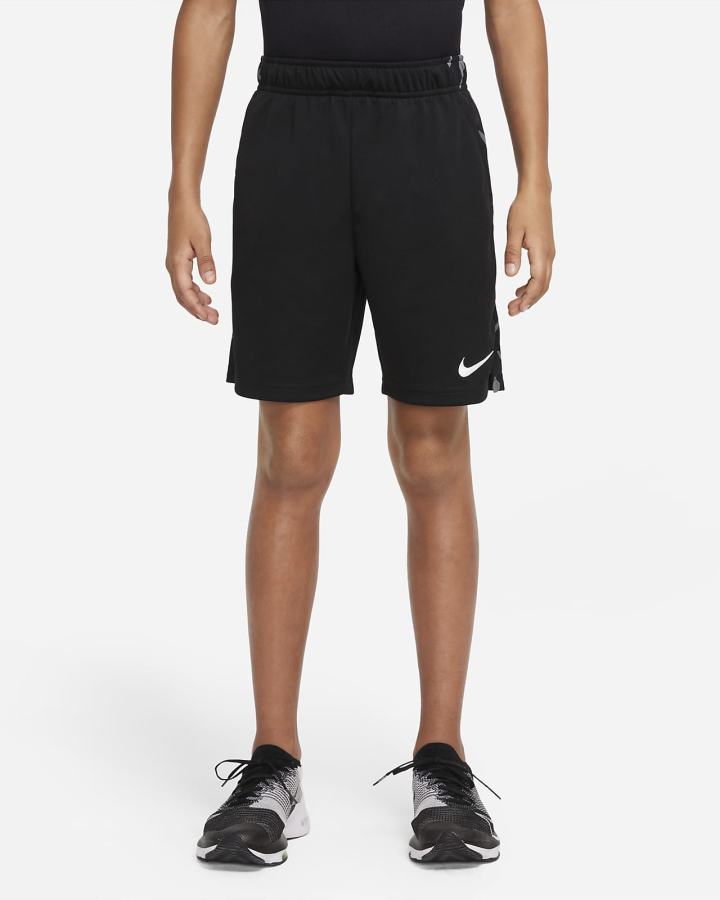 Pantalones Cortos Nike Dri-FIT Kids Training Niño Negras Blancas | QAXSI-0231
