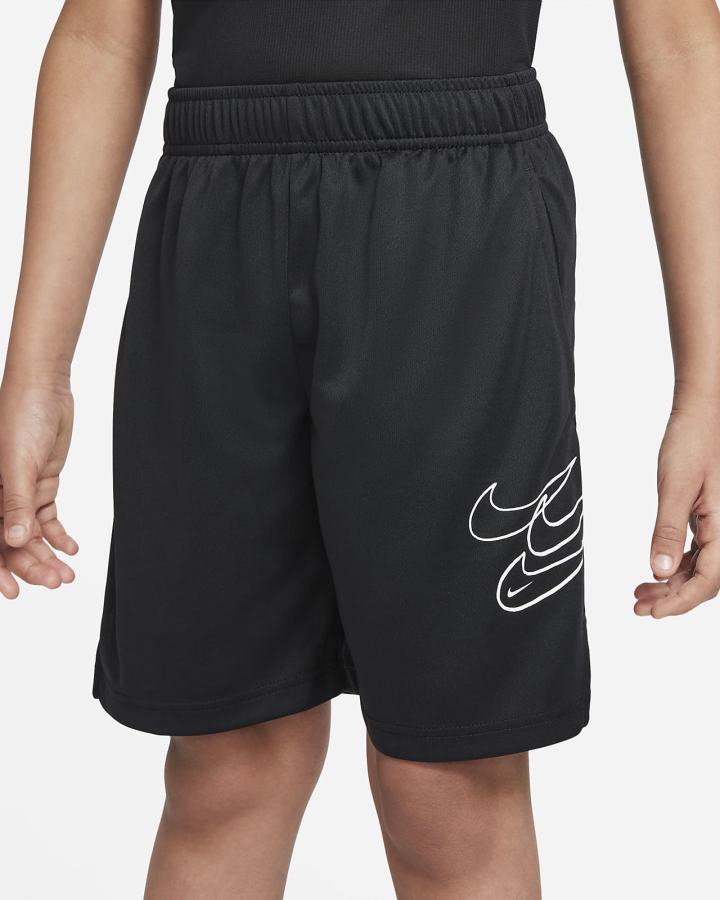 Pantalones Cortos Nike Dri-FIT Kids Training Niño Negras Blancas | WPKXI-2457