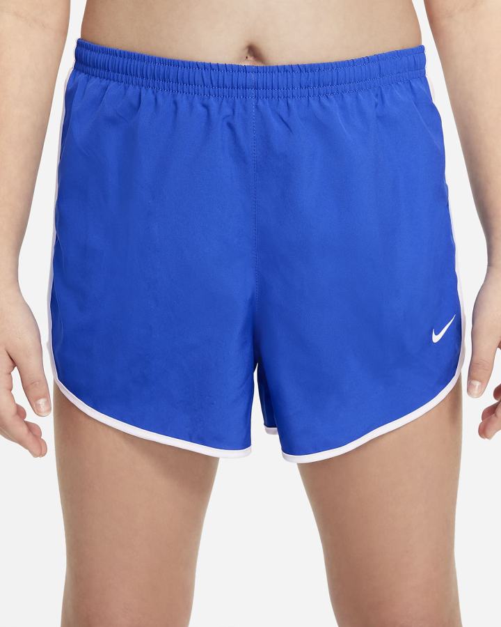Pantalones Cortos Nike Dri-FIT Tempo Kids Running Niña Azul Real Blancas | EKARZ-4159