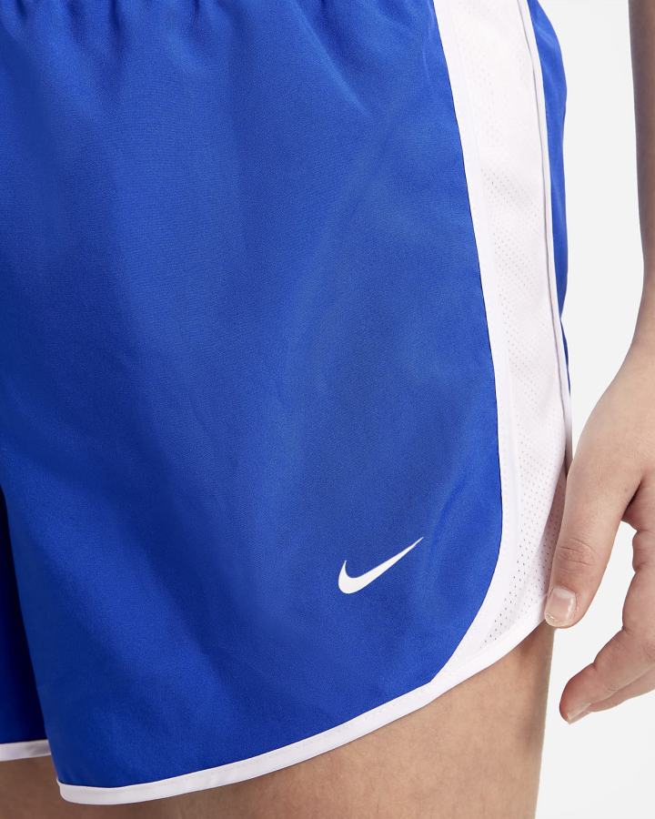 Pantalones Cortos Nike Dri-FIT Tempo Kids Running Niña Azul Real Blancas | EKARZ-4159