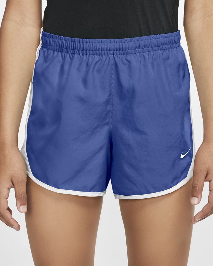Pantalones Cortos Nike Dri-FIT Tempo Kids Running Niña Azul Real Blancas | GQEXM-8025
