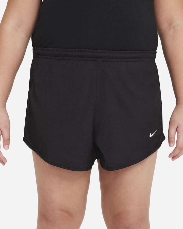 Pantalones Cortos Nike Dri-FIT Tempo Kids Running Niña Negras Blancas | HJRQO-0937